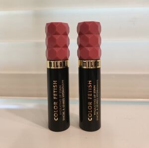 Milani Color Fetish Hydrating Lip Stain. Rose Rising. Set of 2. Swatched only.